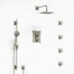 Riobel Eiffel KIT446EF Type TP thermostaticpressure balance double coaxial system with hand shower rail 4 body jets and shower h