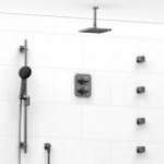 Riobel Salome KIT446SA Type TP thermostaticpressure balance double coaxial system with hand shower rail 4 body jets and shower h