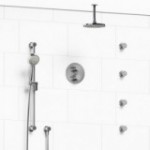 Riobel Sylla KIT446SYTM Type TP thermostaticpressure balance double coaxial system with hand shower rail 4 body jets and shower 