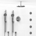 Riobel Paradox KIT783PXTM Type TP thermostaticpressure balance 0.75 double coaxial system with 2 hand shower rails 4 body jets a