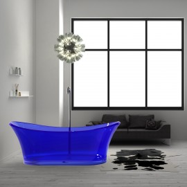 Virta Blue-6520 Freestanding Glass Bathtub