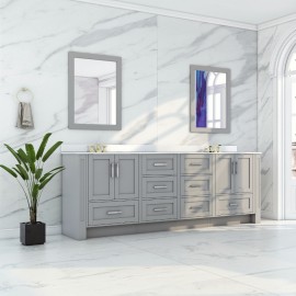Virta 82 Inch Flow Floor Mount Double Sink Vanity - Without Countertop