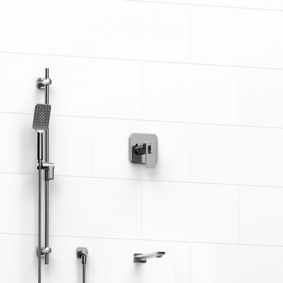 Riobel Equinox KIT1244EQ 1/2 inch 2-way Type T/P coaxial system with spout and hand shower rail