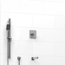 Riobel Paradox KIT1244PXTQ 1/2 inch 2-way Type T/P coaxial system with spout and hand shower rail