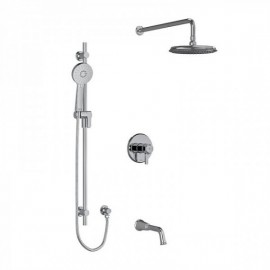 Riobel Momenti KIT1345MMRDJ Type T/P 1/2 inch coaxial 3-way system with hand shower rail, shower head and spout