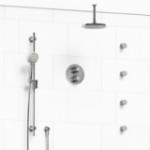 Riobel Momenti KIT446MMRDL Type T/P double coaxial system with hand shower rail, 4 body jets and shower head