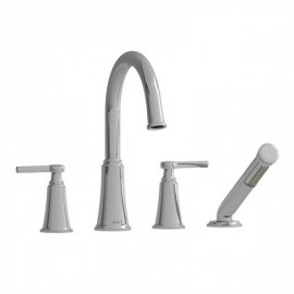 Riobel Momenti MMRD12L 4-piece deck-mount tub filler with hand shower