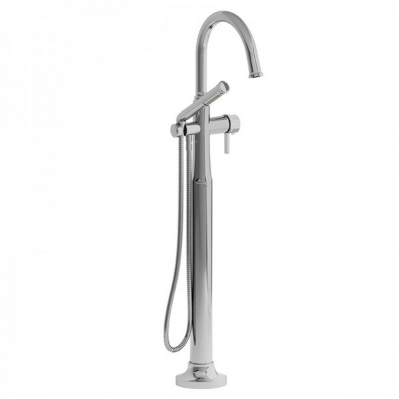 Riobel Momenti MMRD39J 2-way Type T (thermostatic) coaxial floor-mount tub filler with hand shower