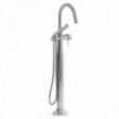 Riobel Momenti MMRD39L 2-way Type T (thermostatic) coaxial floor-mount tub filler with hand shower