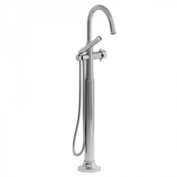 Riobel Momenti MMRD39X 2-way Type T (thermostatic) coaxial floor-mount tub filler with hand shower