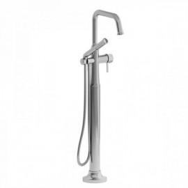 Riobel Momenti MMSQ39L 2-way Type T (thermostatic) coaxial floor-mount tub filler with hand shower