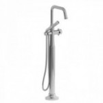 Riobel Momenti MMSQ39X 2-way Type T (thermostatic) coaxial floor-mount tub filler with hand shower