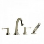 Riobel Edge ED12L 4-piece deck-mount tub filler with hand shower