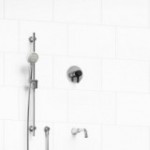 Riobel Momenti KIT1244MMRDJ 1/2 inch 2-way Type T/P coaxial system with spout and hand shower rail