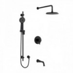 Riobel Momenti KIT1345MMRDJ Type T/P 1/2 inch coaxial 3-way system with hand shower rail, shower head and spout