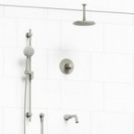 Riobel Momenti KIT1345MMRDJ Type T/P 1/2 inch coaxial 3-way system with hand shower rail, shower head and spout