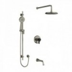 Riobel Momenti KIT1345MMRDJ Type T/P 1/2 inch coaxial 3-way system with hand shower rail, shower head and spout