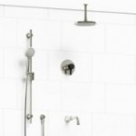 Riobel Momenti KIT1345MMRDJ Type T/P 1/2 inch coaxial 3-way system with hand shower rail, shower head and spout