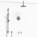 Riobel Momenti KIT1345MMRDL Type T/P 1/2 inch coaxial 3-way system with hand shower rail, shower head and spout