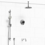 Riobel Momenti KIT1345MMRDL Type T/P 1/2 inch coaxial 3-way system with hand shower rail, shower head and spout