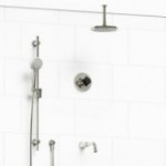 Riobel Momenti KIT1345MMRDX Type T/P 1/2 inch coaxial 3-way system with hand shower rail, shower head and spout