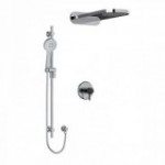 Riobel Momenti KIT2745MMRDL Type T/P 1/2 inch coaxial 3-way system with hand shower rail and rain and cascade shower head