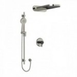 Riobel Momenti KIT2745MMRDL Type T/P 1/2 inch coaxial 3-way system with hand shower rail and rain and cascade shower head