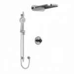 Riobel Momenti KIT2745MMRDX Type T/P 1/2 inch coaxial 3-way system with hand shower rail and rain and cascade shower head