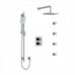 Riobel Equinox KIT446EQ Type TP thermostaticpressure balance double coaxial system with hand shower rail 4 body jets and shower 