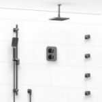 Riobel Equinox KIT446EQ Type TP thermostaticpressure balance double coaxial system with hand shower rail 4 body jets and shower 