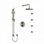 Riobel Momenti KIT446MMRDJ Type T/P double coaxial system with hand shower rail, 4 body jets and shower head