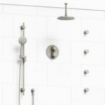 Riobel Momenti KIT446MMRDJ Type T/P double coaxial system with hand shower rail, 4 body jets and shower head