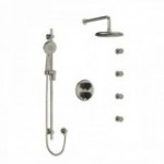 Riobel Momenti KIT446MMRDJ Type T/P double coaxial system with hand shower rail, 4 body jets and shower head