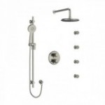 Riobel Momenti KIT446MMRDJ Type T/P double coaxial system with hand shower rail, 4 body jets and shower head