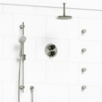 Riobel Momenti KIT446MMRDJ Type T/P double coaxial system with hand shower rail, 4 body jets and shower head