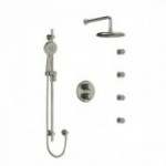 Riobel Momenti KIT446MMRDL Type T/P double coaxial system with hand shower rail, 4 body jets and shower head