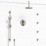 Riobel Momenti KIT446MMRDL Type T/P double coaxial system with hand shower rail, 4 body jets and shower head