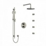 Riobel Momenti KIT446MMRDL Type T/P double coaxial system with hand shower rail, 4 body jets and shower head