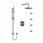 Riobel Momenti KIT446MMRDL Type T/P double coaxial system with hand shower rail, 4 body jets and shower head