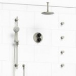 Riobel Momenti KIT446MMRDX Type T/P double coaxial system with hand shower rail, 4 body jets and shower head