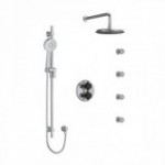 Riobel Momenti KIT446MMRDX Type T/P double coaxial system with hand shower rail, 4 body jets and shower head