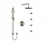 Riobel Momenti KIT446MMRDX Type T/P double coaxial system with hand shower rail, 4 body jets and shower head