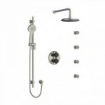 Riobel Momenti KIT446MMRDX Type T/P double coaxial system with hand shower rail, 4 body jets and shower head