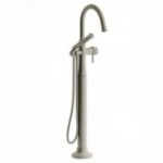 Riobel Momenti MMRD39L 2-way Type T (thermostatic) coaxial floor-mount tub filler with hand shower