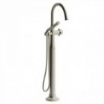 Riobel Momenti MMRD39X 2-way Type T (thermostatic) coaxial floor-mount tub filler with hand shower