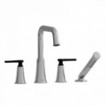 Riobel Momenti MMSQ12J 4-piece deck-mount tub filler with hand shower