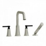 Riobel Momenti MMSQ12L 4-piece deck-mount tub filler with hand shower