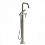 Riobel Momenti MMSQ39J 2-way Type T (thermostatic) coaxial floor-mount tub filler with hand shower