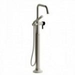 Riobel Momenti MMSQ39J 2-way Type T (thermostatic) coaxial floor-mount tub filler with hand shower