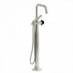 Riobel Momenti MMSQ39X 2-way Type T (thermostatic) coaxial floor-mount tub filler with hand shower